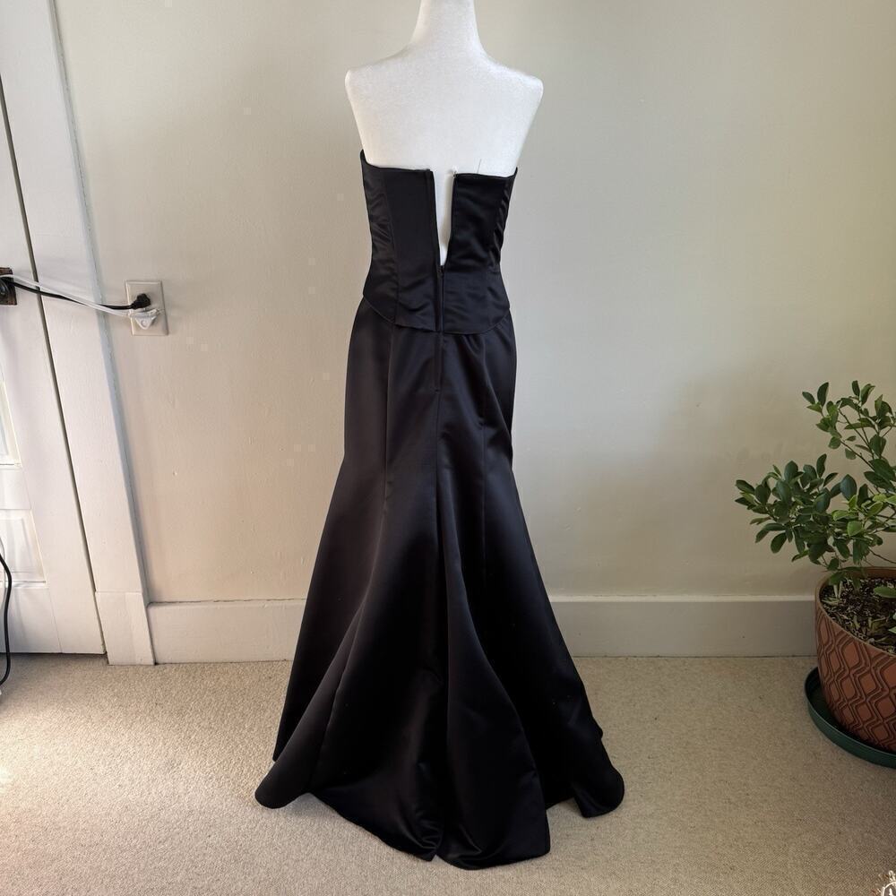 Vtg Jessica McClintock Gunne Sax Corset Lace Up Black 4 5 6 Strapless Gown Dress - Picture 5 of 14